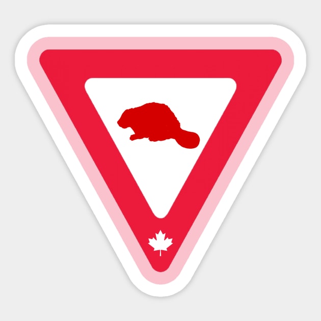 Canadian Yield Sign Sticker by KJKlassiks